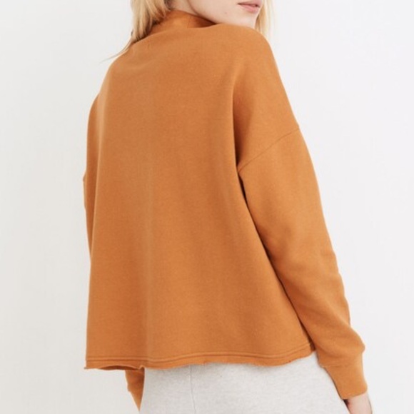 Madewell Hemp Cotton Mockneck Sweatshirt Women’s Top Fresh Cider Orange - Picture 9 of 9
